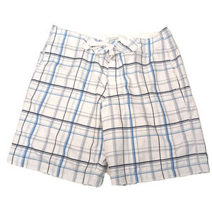 Vintage Old Navy Swim Boardshorts Men Sz L White Blue Check Preppy Pool Travel